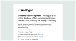 Desktop Screenshot of analoguecameras.com